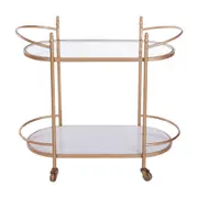 [Florabelle Living] Marble & Glass Gold Bar Trolley
