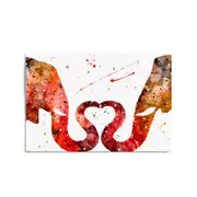 Couple Elephant Romantic Animal Wall Art #1