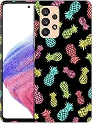 [GlamCase] for Samsung Galaxy A53 5G, Samsung Galaxy A53 5G Case - Pineapple Multicolour Pattern Printed Sleek Cute Plastic Hard Protective Designer Back Phone Case/Cover for Samsung A53 5G