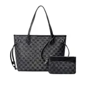 Women Checkered Tote Shoulder Bag Messenger Bag Purse Pu Leather Handbag Bag With Inner Pouch Multi-color Optional