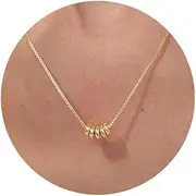 [VRIUA] Gold Necklace for Women, Dainty Star of David Necklace 14K Gold Plated Butterfly Necklace Sun Lotus Flower Necklace Simple Bead Necklace Jewelry Everyday for Women