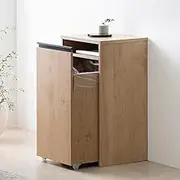 Iris Ohyama HDW-350 HIROBIRO Series Dust Wagon, Stylish, Scandinavian Slim, Blindfold, Drawer Separation Dust Wagon, Natural, Black