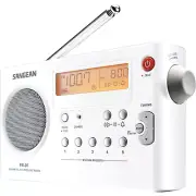 Portable AM/FM Radio White PR-D7 Digital Tuning LCD Display Battery Operated