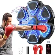 ZQZHDQ Music Boxing Machine with Boxing Gloves, Bluetooth Wall Mounted Boxing Machine, Smart Training Out Punch Beats, Music Boxing Equipment for Teens and Adults, Home Fitness
