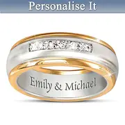 Together Forever Personalised Men's Diamond Wedding Ring