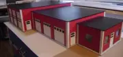 Custom 1/18 Scale 6 Bay garage/6Bay Semi Truck Center/Office 1/8"+ 1/4 RED-GRAY