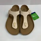 Birkenstock New w/ Box Gizeh Rivet Logo Eggshell Textile Vegan Reg Select Size