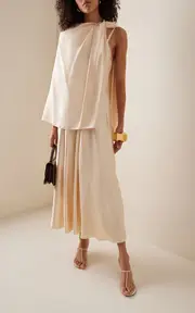 [Marina Moscone] Twisted Satin Capelet