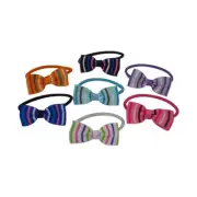 Kids Bow Ponytail Holder Candy Stripe Elastic Hair Ties for Girls (2 Pack)