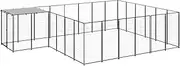VRAXO Dog Kennel Black 12.1 m² Steel -46.65KG,3082213