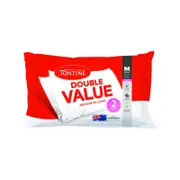 2pc Tontine Double Value Medium Pillows 60x37cm White