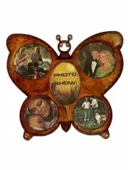 Vtg MCM/Acrylic/Lucite Butterfly Shaped Photo Frame British Register Design NIB