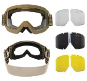 Coyote Brown ANSI Ballistic OTG Goggle System With Interchangeable Lenses