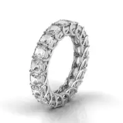 6.0ctw Asscher Diamond Trellis Set Eternity Band in Platinum (H-I/SI1)