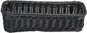 Creative Imitation Rattan Knife and Fork Basket Chopsticks Storage Basket Restaurant Desktop Special Storage Basket draining Basket Black Large L300 * W110 * H70MM (-3113200002211)