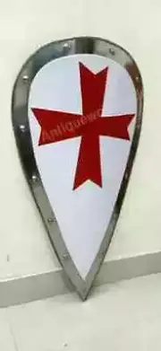 Medieval Shied Crusader Red Cross Armo Metal Larp Knight Templar Shield Cosplay