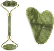 Jade Roller Facial Massage Tool Set Natural Stone Face Massager Guasha Massage Board Gua Sha Scraper Jade Roller And Guasha Kit-A Set no box