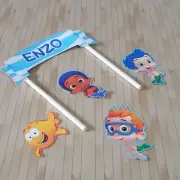 Personalized Bubble Guppies Cake Topper