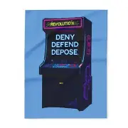 Fleece Blanket Light Blue - Revolution Arcade Cabinet Deny Defend Depose
