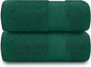 GC GAVENO CAVAILIA Towel Egyptian Cotton - Pack of 2 Towel for Bathroom - 700 GSM Bath Towel - Green - 70x125cm