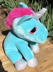 Russ “Twinkle” Lil’ Peepers Big Eyes Blue Unicorn Pink Mane Tail Large 20" NWT