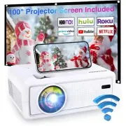 Projector, CRAZVIEW Projector WiFi Bluetooth, 7500L Mini Projector 100” Screen,