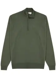 John Smedley Tapton Wool Half-zip Jumper - Green - Xxl XXL