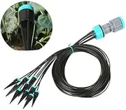 TF Micro Drip Irrigation Kit, DIY Plant Watering Kit Automatic Micro Flow Drip Watering Kit Garden Mist Cooling Irrigation System with Distribution Tubing Hose Nozzle for Plants