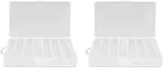 XIASABA 2PCS Fishing Lure Tackle Box Plastic Clear Visible Storage Case for Fishing Bait Hooks Accessories and Small Items
