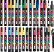 Uni Japan Paint Marker FULL RANGE Bundle Set Marking Pen Medium Point PC-5M 29 Colours ( 22 Standard & 7 Natural ) Japanese Domestic Market Product