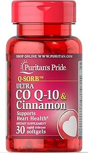Puritan's Pride Q-Sorb Ultra Co Q-10 200 mg & Cinnamon 1000 mg-30 Rapid Release Softgels