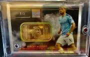 2019-20 Impeccable Premier Soccer Logo 14K Gold Metal SERGIO AGUERO MAN CITY 2/3