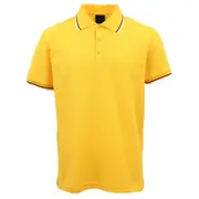 Men's Unisex Polo Shirts Basic Plain Breathable Tops Cotton Cascual Sport Shorts - Yellow