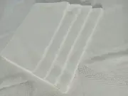 Vintage White Fine Linen Oval Tablecloth and 4 Matching Placemats in Embossed