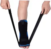 Foot Orthosis for Plantar Splint Aluminum Bar Support Elastic Strap Black