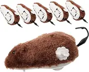 PEPLAYTAL 6 Pack Wind-up Stuffed Mice Interactive Cat Toys Set Plush for Indoor Play Kitten Cat Toys Random