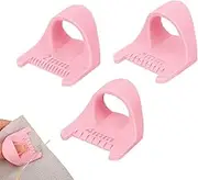 Gosknor 3pcs Finger Stitching Rulers, 3 Sizes Sewing Needle Gauge Measuring Tool Pink Sewing Finger Templates for Equal Even Stitches Quilting Template Craft DIY