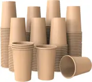 WANBAO 100 Pack 8 Oz Disposable Paper Cups Coffee Cups for Coffee Beverages