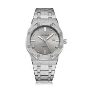 Men Quartz Steel Watch with Simple Stone Surface