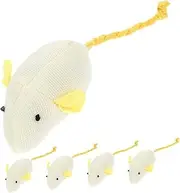 VERDANVERSE 5pcs Plush Mouse Cat Compact Chewing Plaything for Interactive Fun Durable Soft for Kicking Licking and Chewing Present for Cat Lovers and Pets