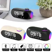 Wireless Bluetooth Portable Speaker FM Radio Digital LED Mirror Alarm Clock UK