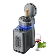 Electric Wine Chiller,34F-68F Temperature Control Single Bottle Portable Cooler for Red/White Wine, Champagne EU Plug gray