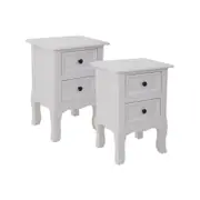 White Bedside Table Nightstand Set of 2