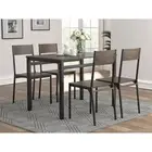 Dark Brown & Matte Black 5-Piece Dining Set