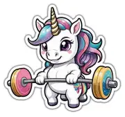 Weightlifting Unicorn Sticker | Waterproof Gym Fitness Sticker Vinyl Decal