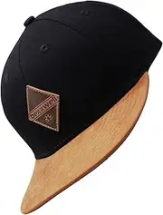 [Bexxwell] Children's Snapback Cap with Leather Patch (Junior, Kids, Optimal Fit, Cap, Unisex)
