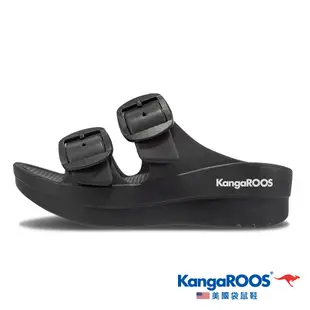 【KangaROOS 美國袋鼠鞋】女鞋 RIO Q彈 防水 休閒拖鞋 (黑-KW31640)