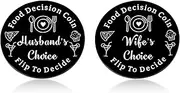 Food Decision Coin Date Night Idea Anniversary Valentines Day Gifts for Her Him for Boyfriend Girlfriend Wife Husband for Women Men Wedding Gifts for Couple Double-Sided