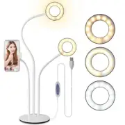 Vivitar 3 In 1 Desktop Stand with 2 Ring Lights & Phone Cradle PC102