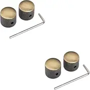 CIMAXIC 2sets Guitar Effects Pedal Connector Metal Guitar Knobs for Tone Volume Control Electric Knob Set 2pcs*2
